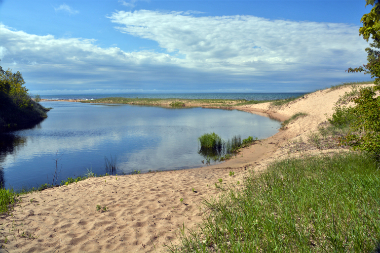 brevort river meets lake